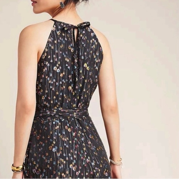 Anthropologie Eva Franco Metallic Dot Wide Leg Jumpsuit Party Event Whimsigoth - Picture 3 of 12